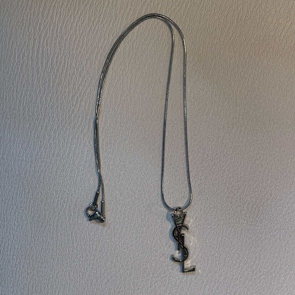 Ysl Charm With Unbranded Stainless Steel Chain Preowned
